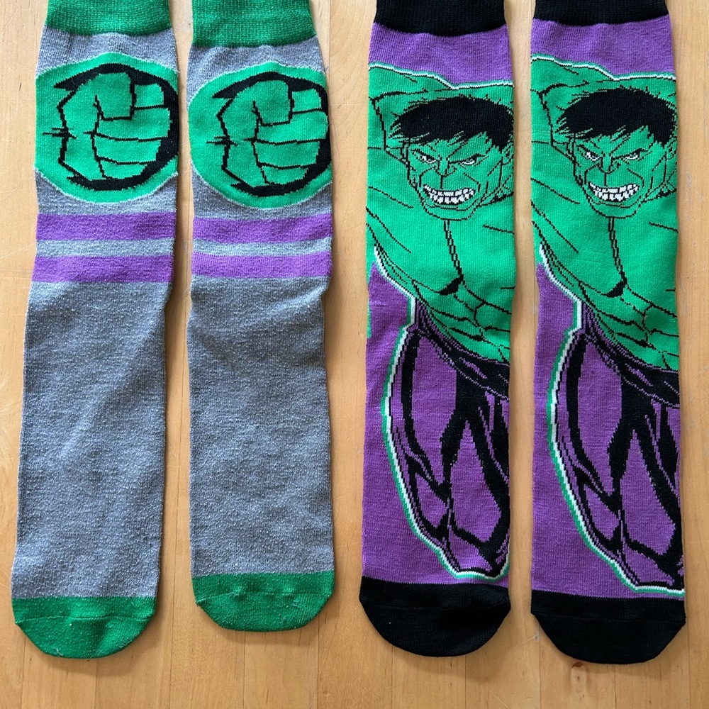 Marvel Hulk and Iron Man Men's Socks